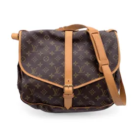 Trendy Inspired Louis Vuitton Vintage Monogram Canvas Saumur 35 Crossbody Bag