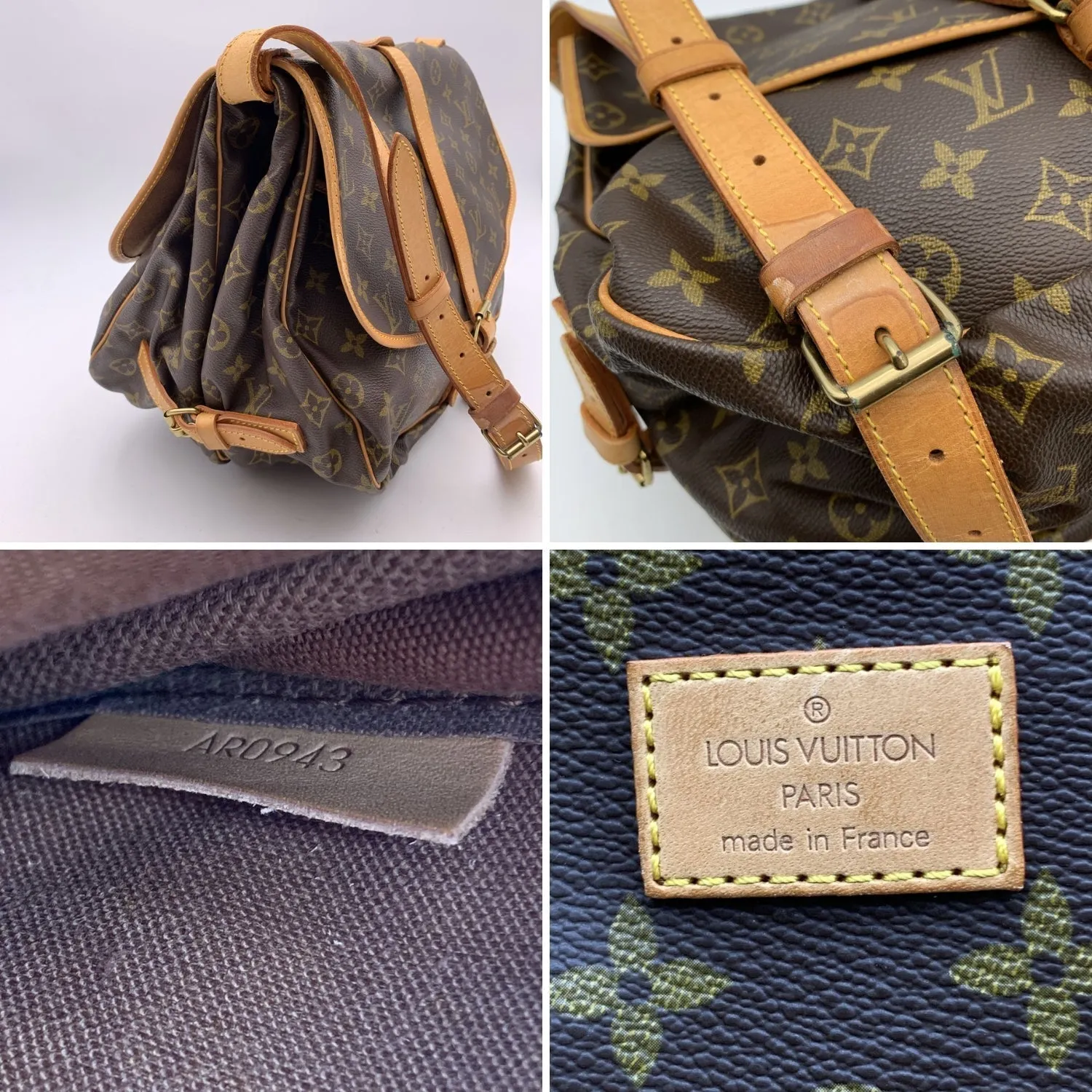 Trendy Inspired Louis Vuitton Vintage Monogram Canvas Saumur 35 Crossbody Bag