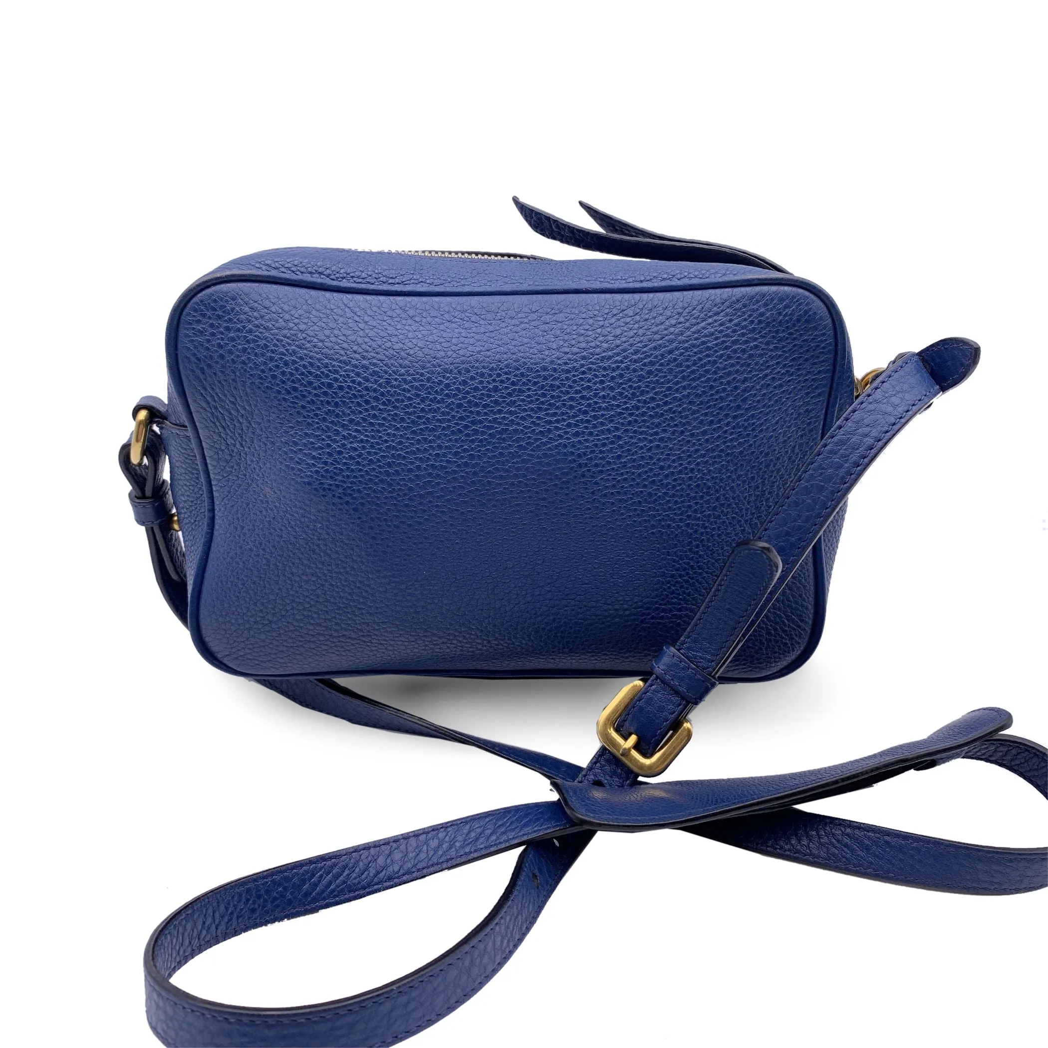 Trendy Inspired Prada Blue Vitello Phenix Leather Crossbody Messenger Camera Bag