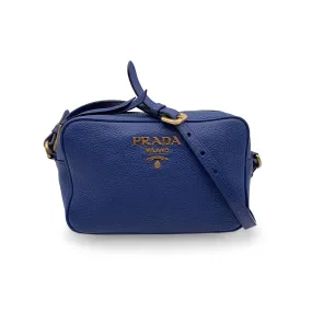 Trendy Inspired Prada Blue Vitello Phenix Leather Crossbody Messenger Camera Bag