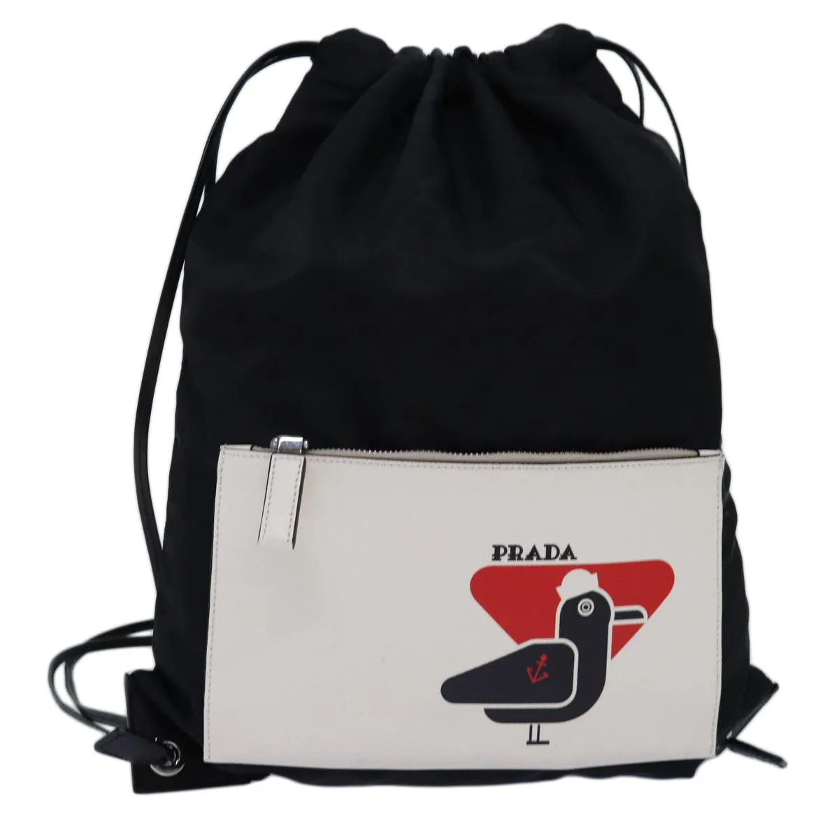 Trendy Inspired Prada Knapsack Shoulder Bag Nylon Black Auth 75427