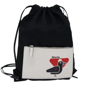 Trendy Inspired Prada Knapsack Shoulder Bag Nylon Black Auth 75427