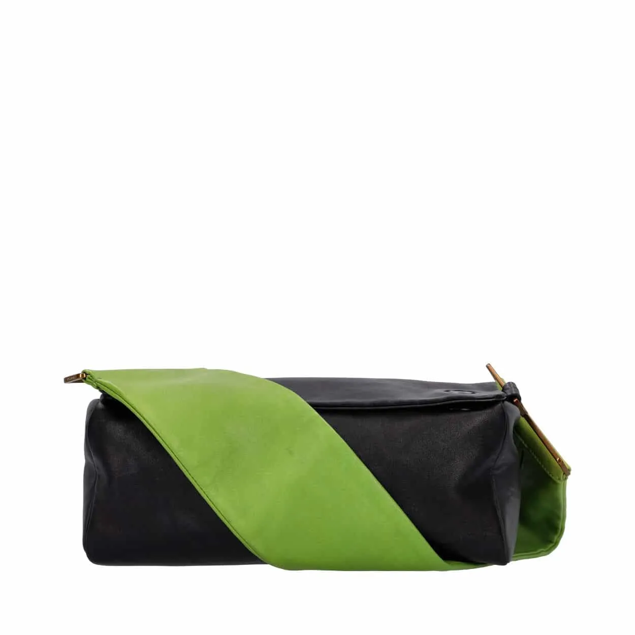 Trendy Inspired Prada Leather Shoulder Bag Black/green