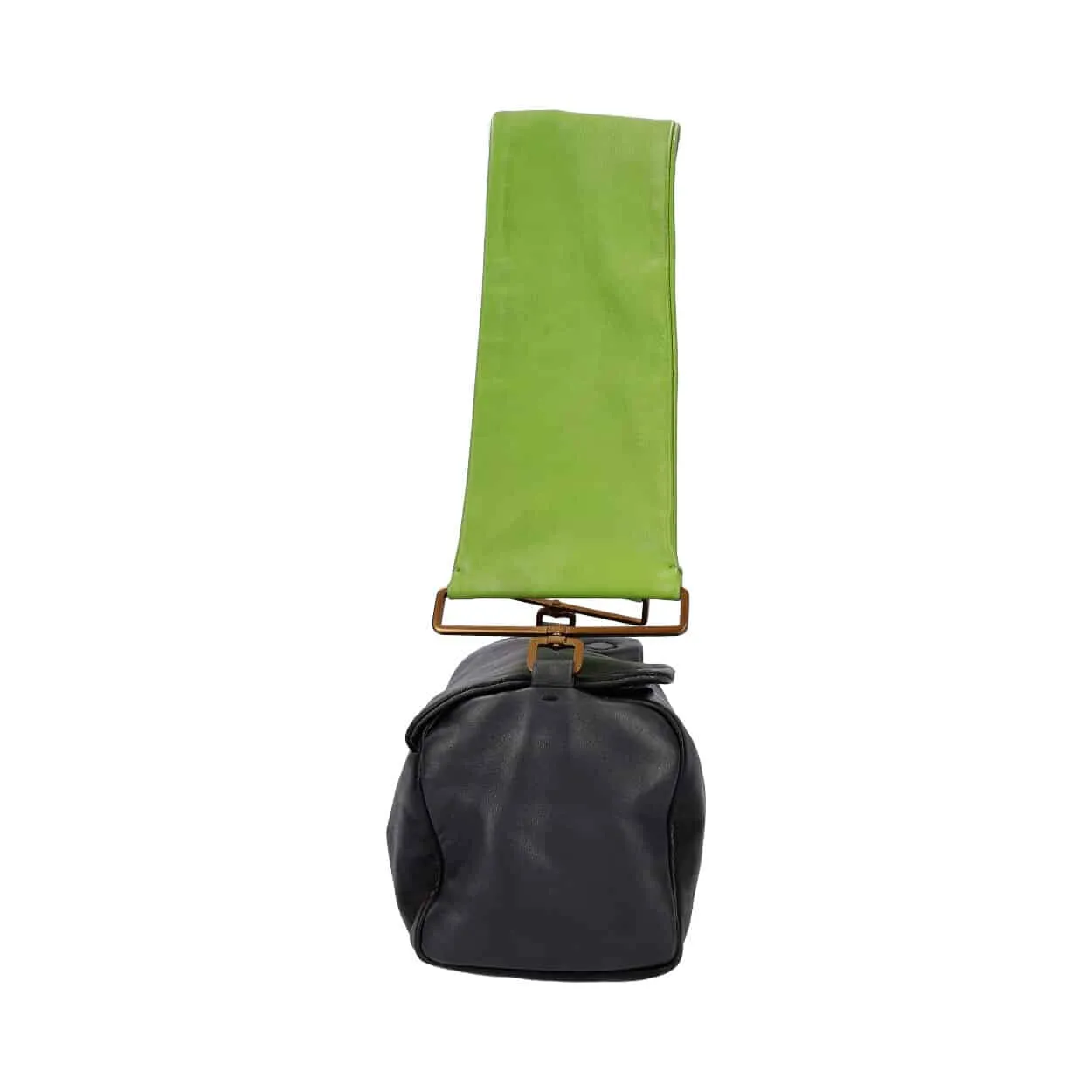 Trendy Inspired Prada Leather Shoulder Bag Black/green