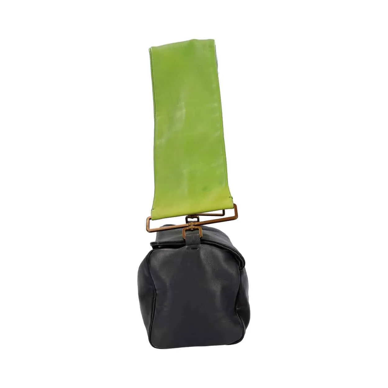 Trendy Inspired Prada Leather Shoulder Bag Black/green