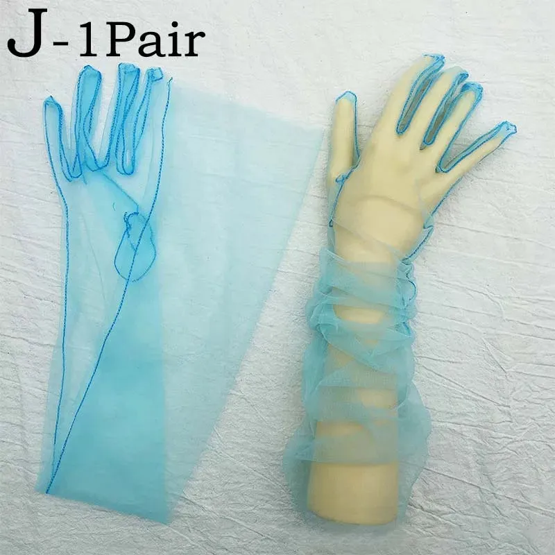 Trendy Transparent Ultra Thin Long Dress Gloves