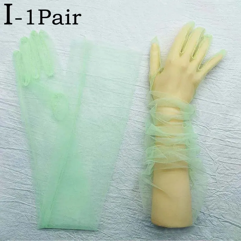 Trendy Transparent Ultra Thin Long Dress Gloves