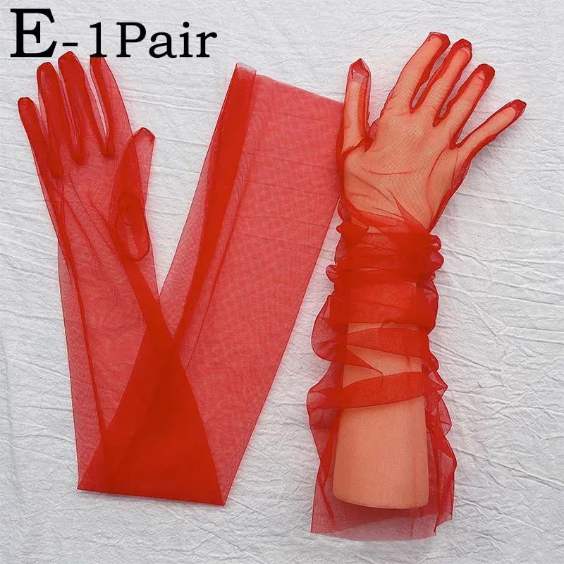 Trendy Transparent Ultra Thin Long Dress Gloves