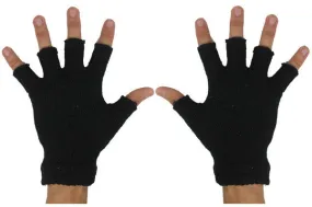 unisex black fingerless winter gloves Case of 144