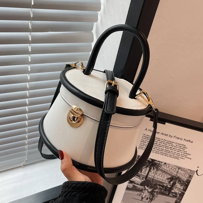 Vvsha Fashion Women White Bucket Totes Korean Chic Shoulder Bag Female Pu Leather Crossbody Luxury Designer Party Handbags