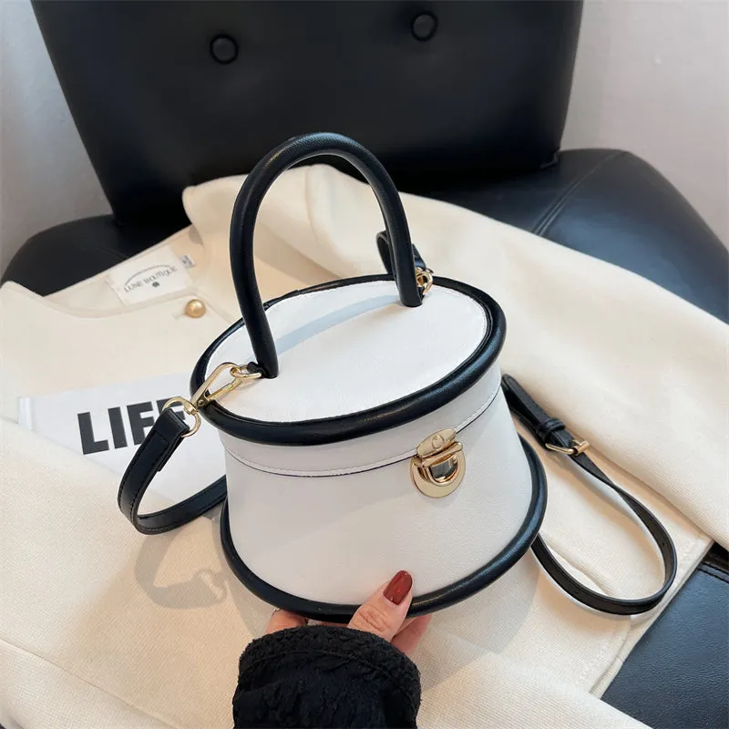 Vvsha Fashion Women White Bucket Totes Korean Chic Shoulder Bag Female Pu Leather Crossbody Luxury Designer Party Handbags