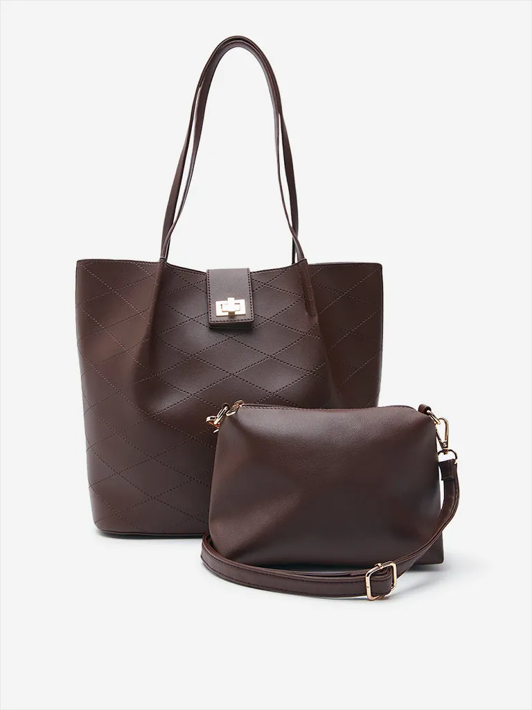 Westside Brown Tote Bag with Sling