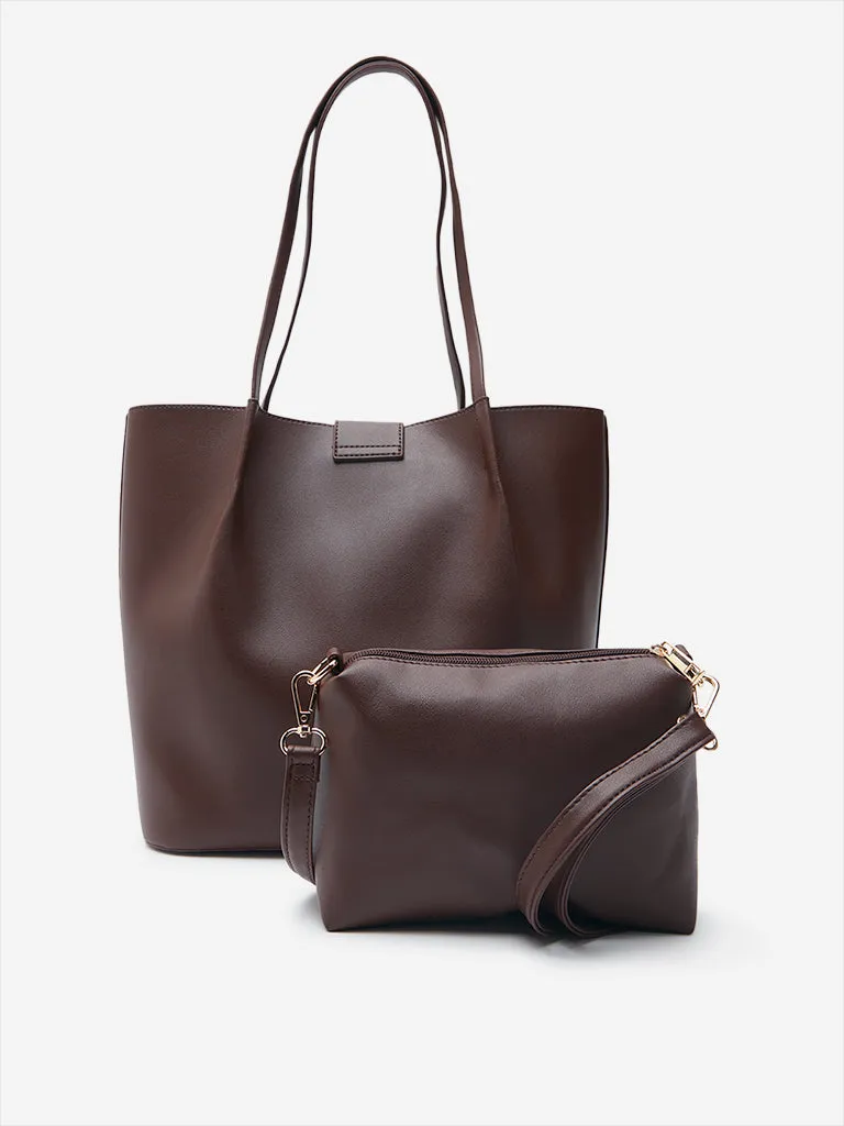 Westside Brown Tote Bag with Sling