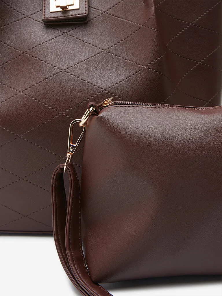 Westside Brown Tote Bag with Sling