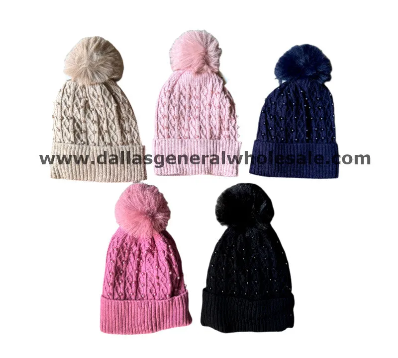 Wholesale Ladies Winter Pearl Beanies