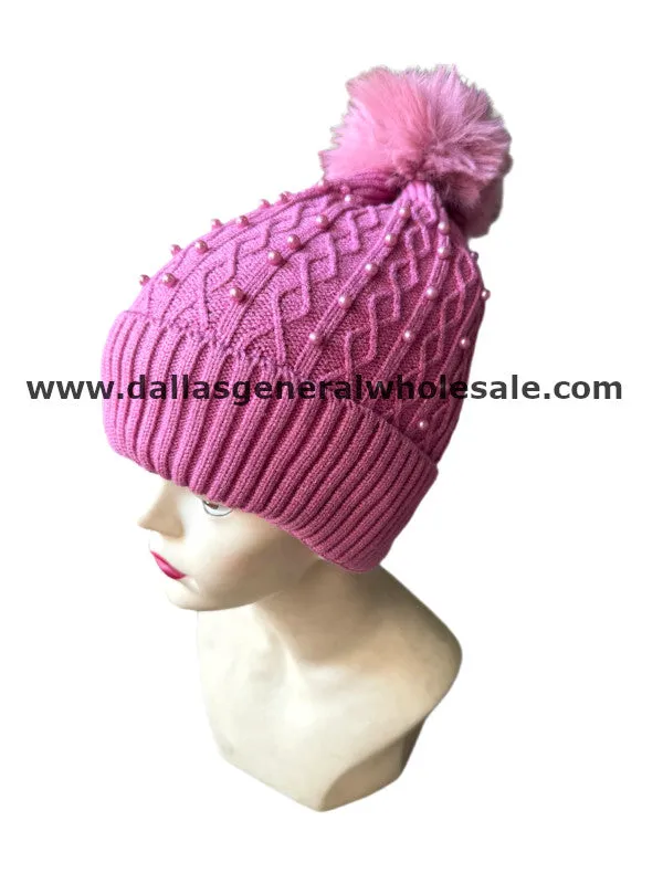 Wholesale Ladies Winter Pearl Beanies