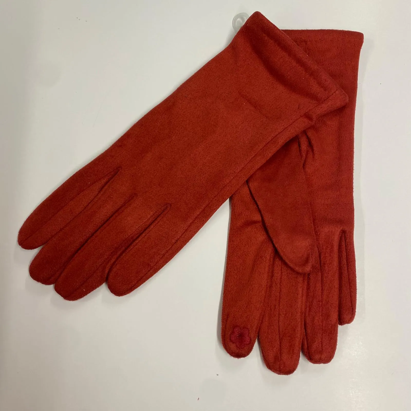 Winter Gloves -  Plain Burnt Orange Suedette