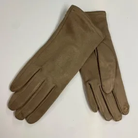 Winter Gloves -  Plain Taupe Suedette