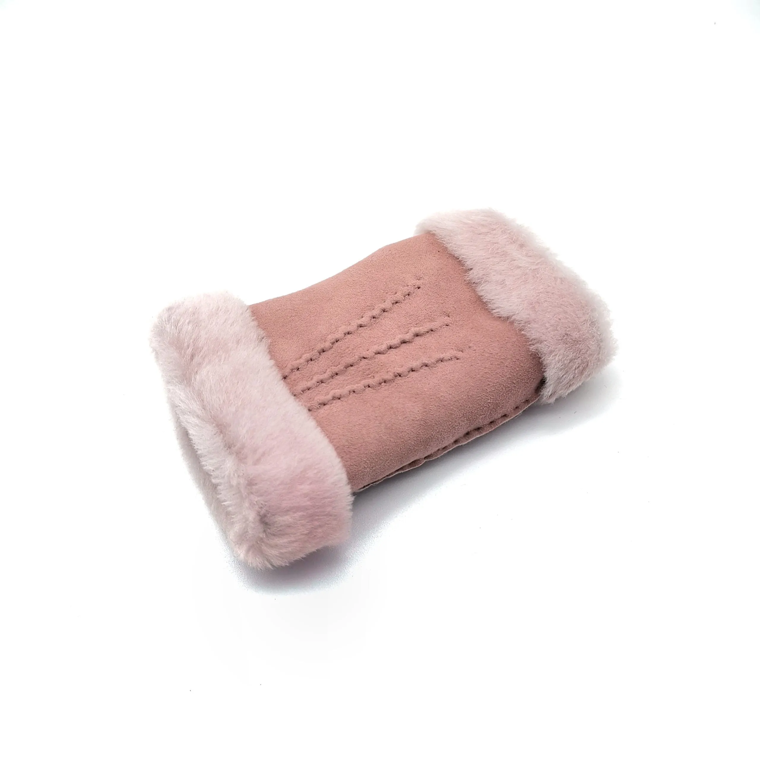 Women's lambskin fingerless in pink color