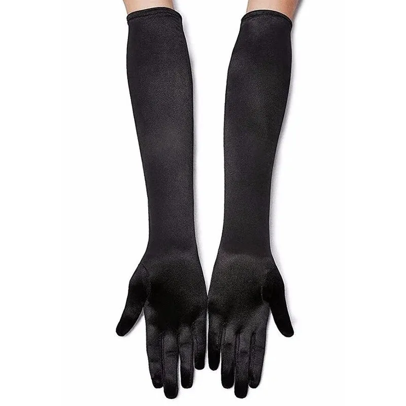 Women's Long and Fashionable Snug-fit Satin Gloves