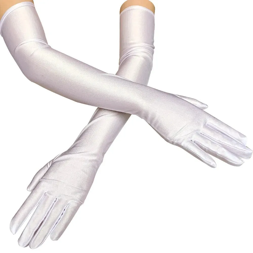 Women's Long and Fashionable Snug-fit Satin Gloves