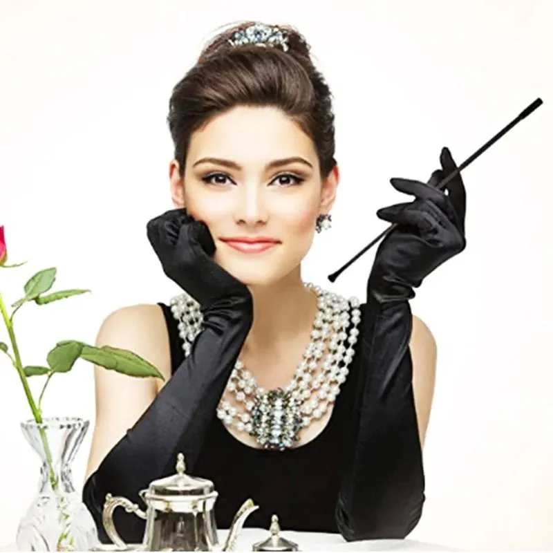 Women's Long and Fashionable Snug-fit Satin Gloves