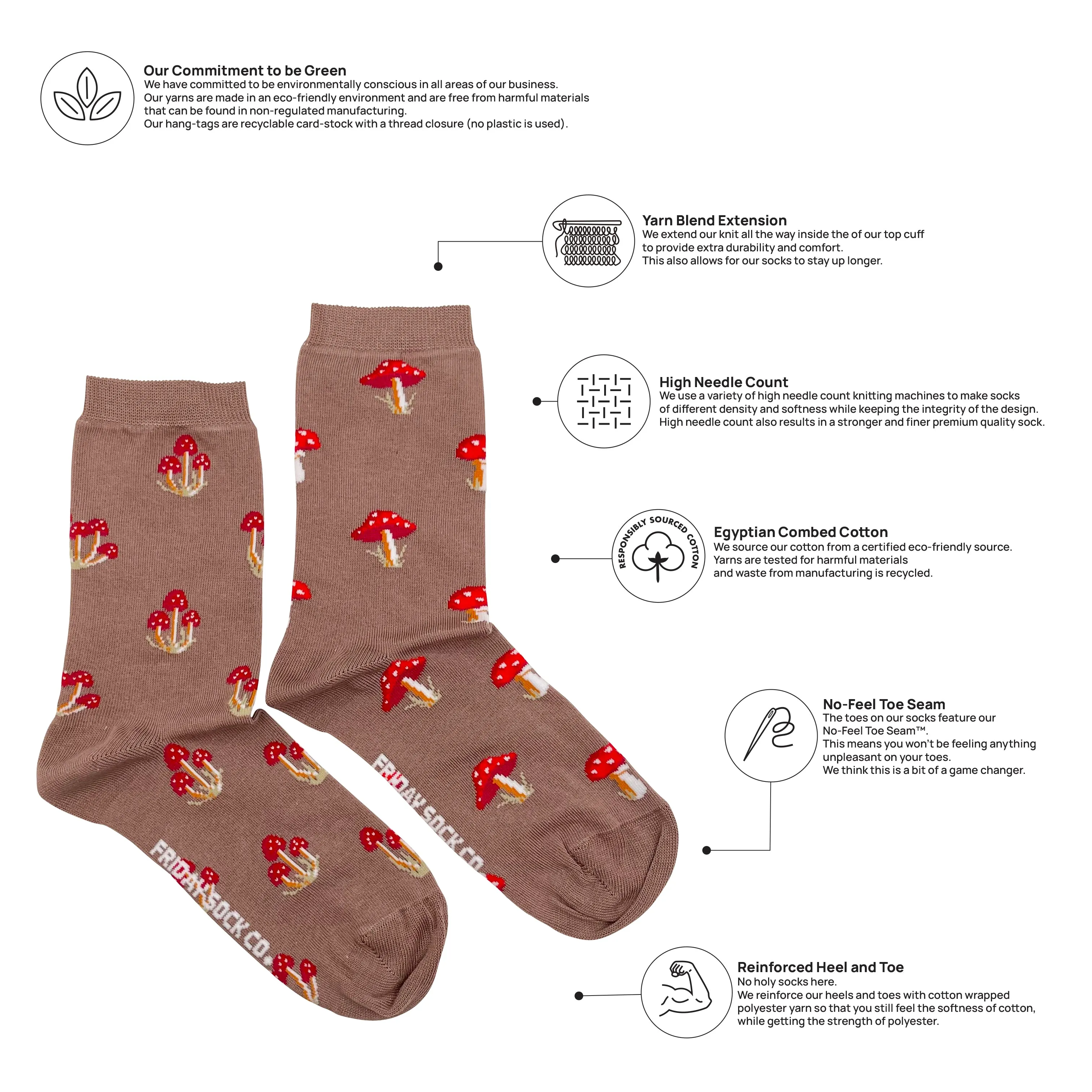 Women's Mushroom Socks