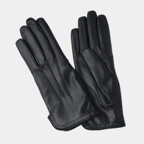 Wool Lined Women's Leather Gloves in Black